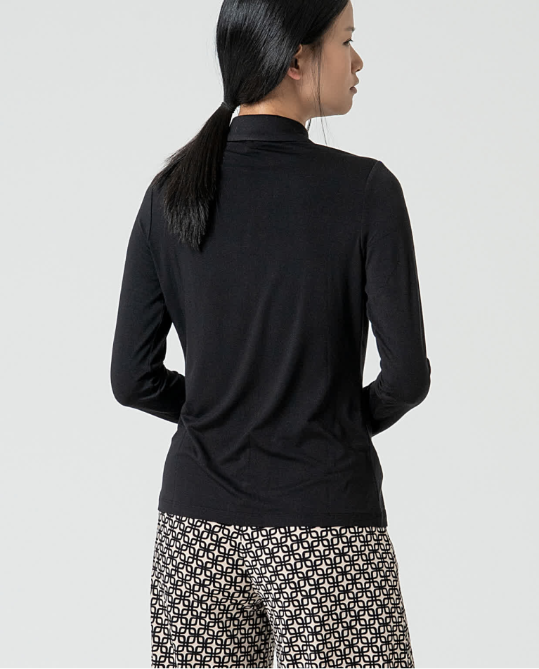 Surkana Camisa Básica Bamboo Lisa Negro