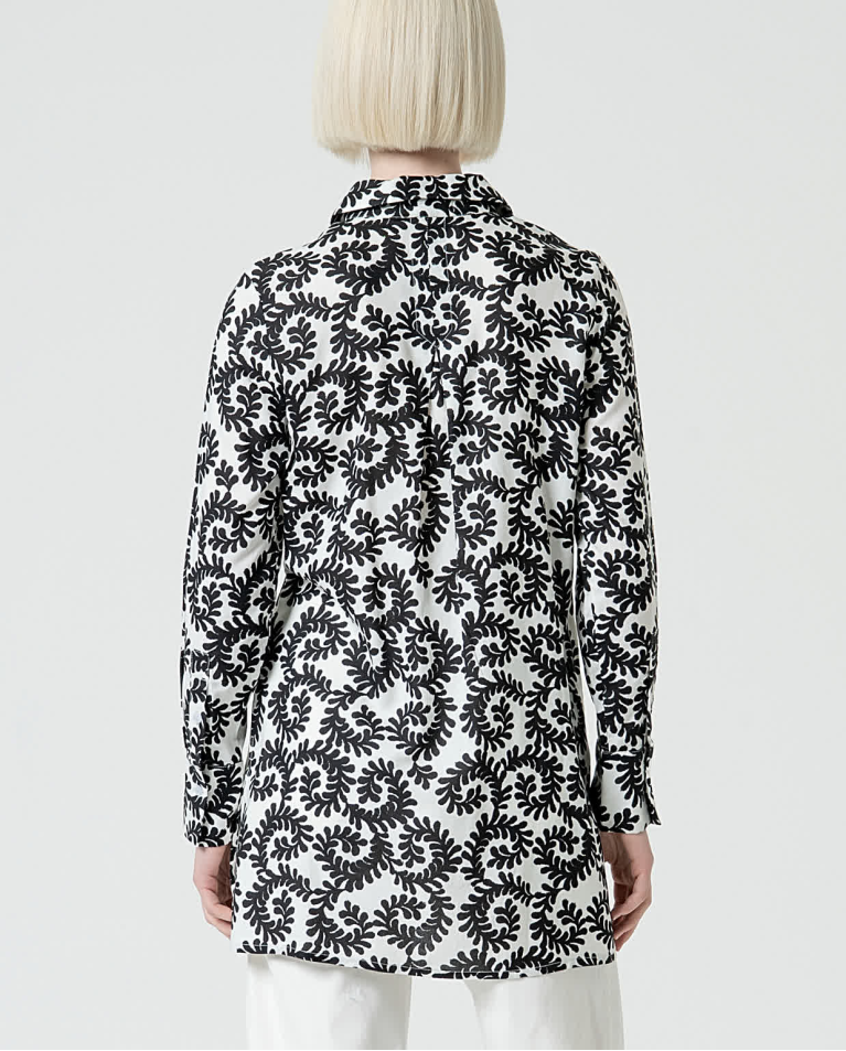 Surkana Camisa Larga Estampada Blanco