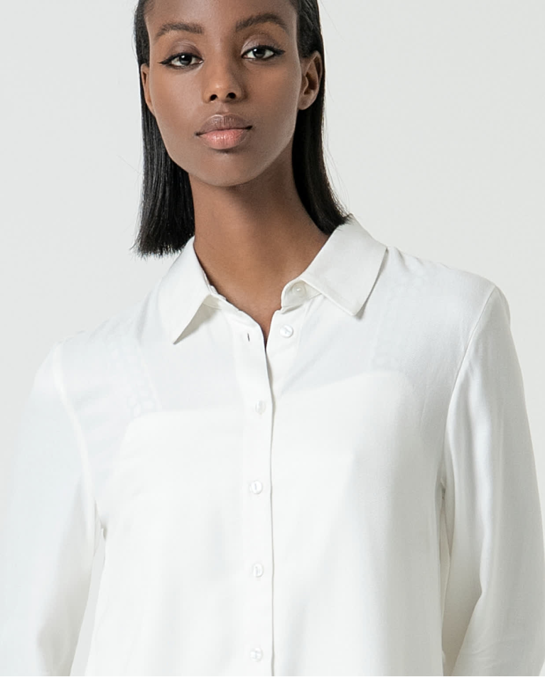 Surkana Camisa Larga Fluida Con Aberturas Blanco