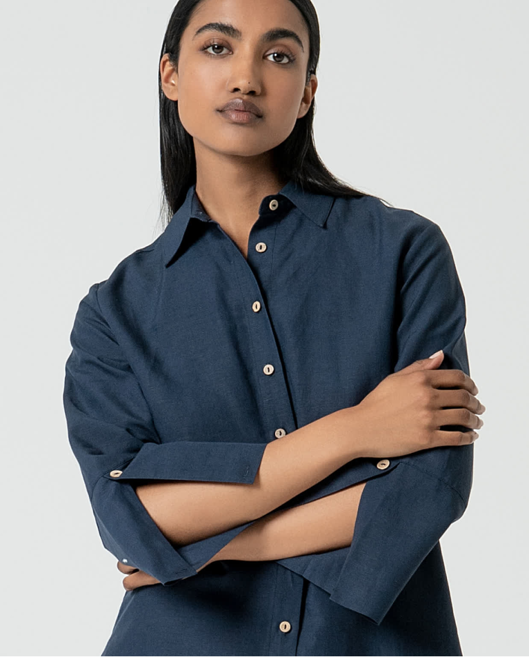 Surkana Camisa Oversize De Lino Marino