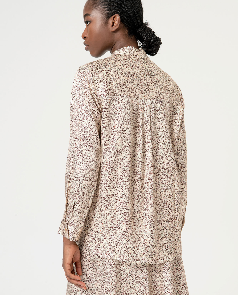 Surkana Camisa Satinada Estampada Crudo