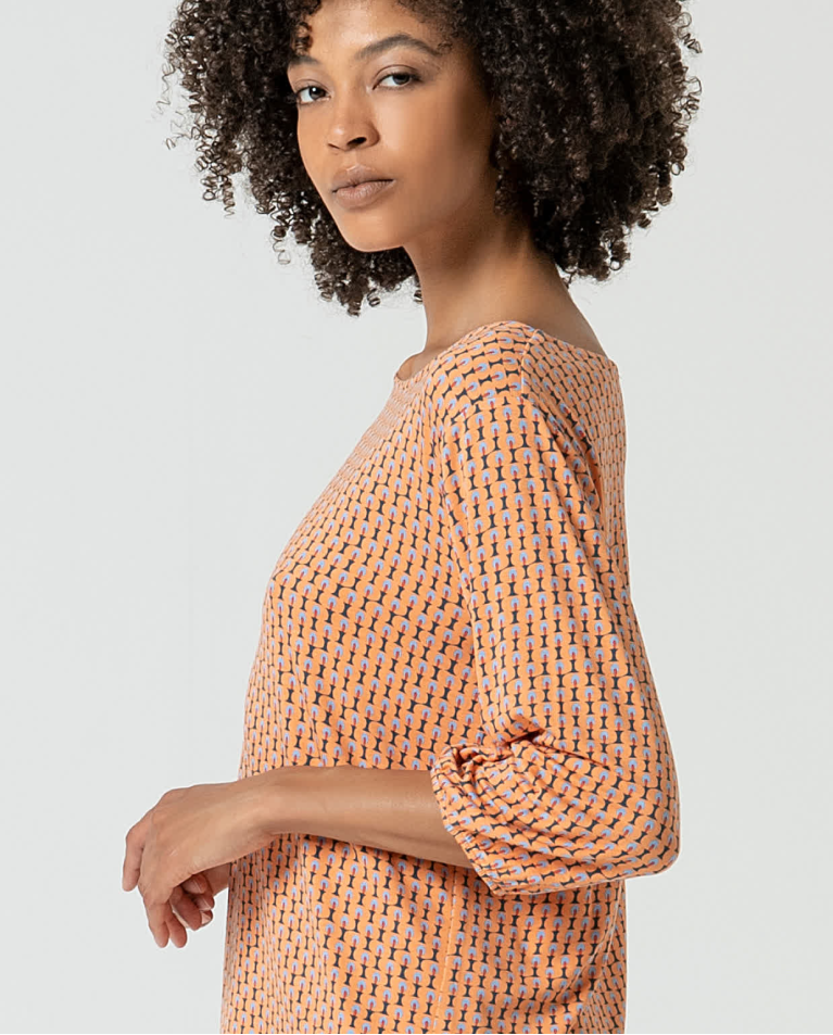 Surkana Camiseta Elástica Amplia Estampada Naranja