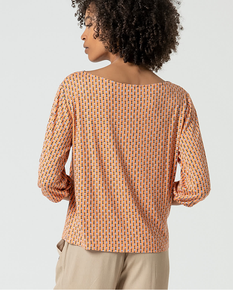 Surkana Camiseta Elástica Amplia Estampada Naranja