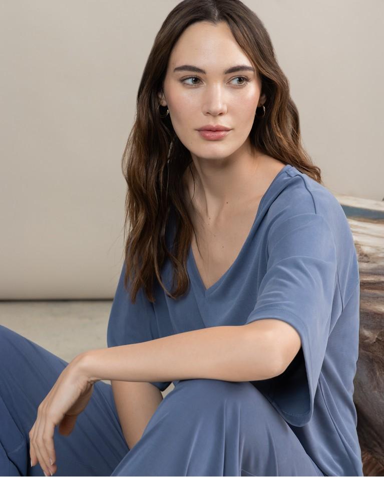 surkana Camiseta elástica amplia lisa Indigo