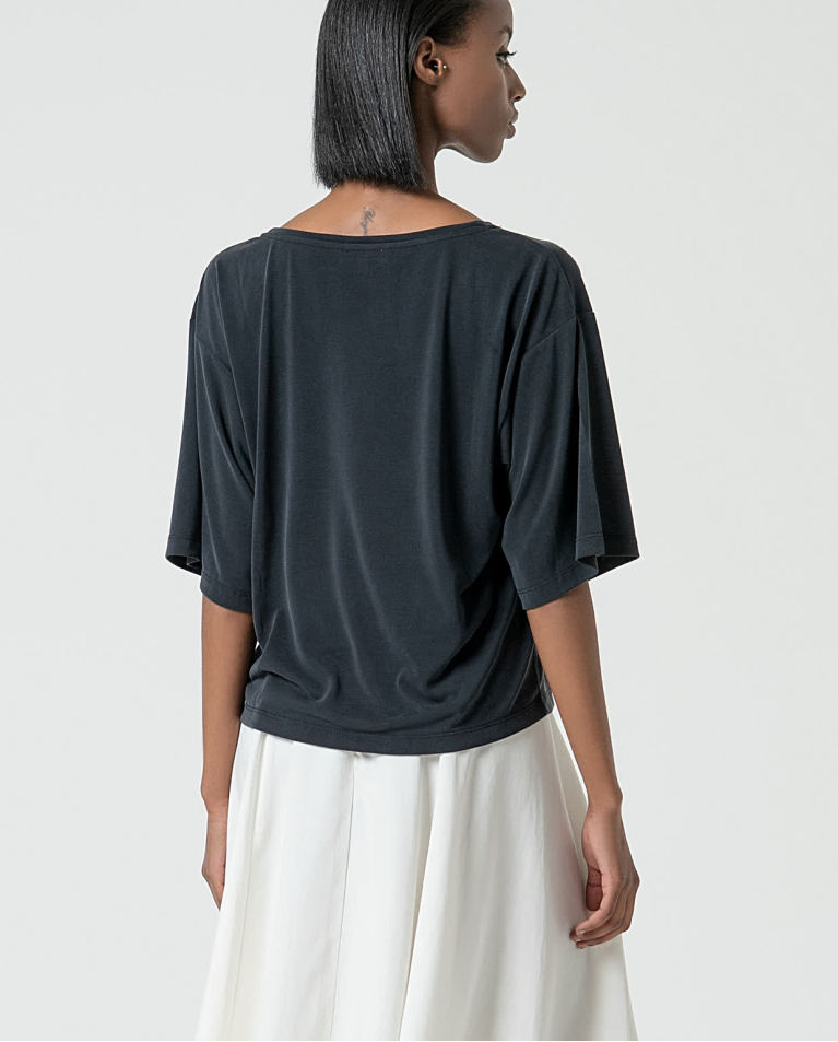 Surkana Camiseta Elástica Amplia Lisa Negro