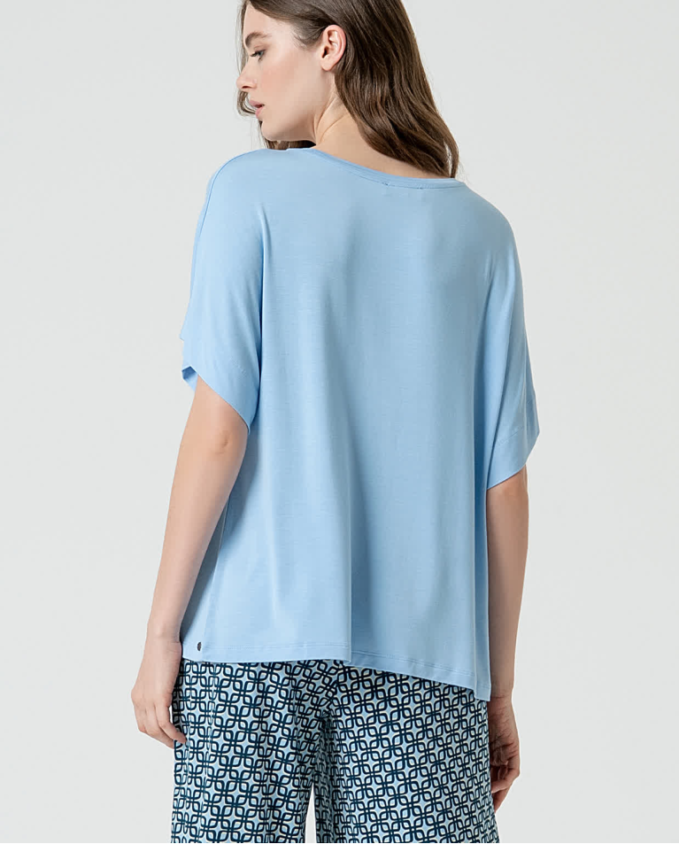 Surkana Camiseta Elástica Bamboo Lisa Azul Celeste