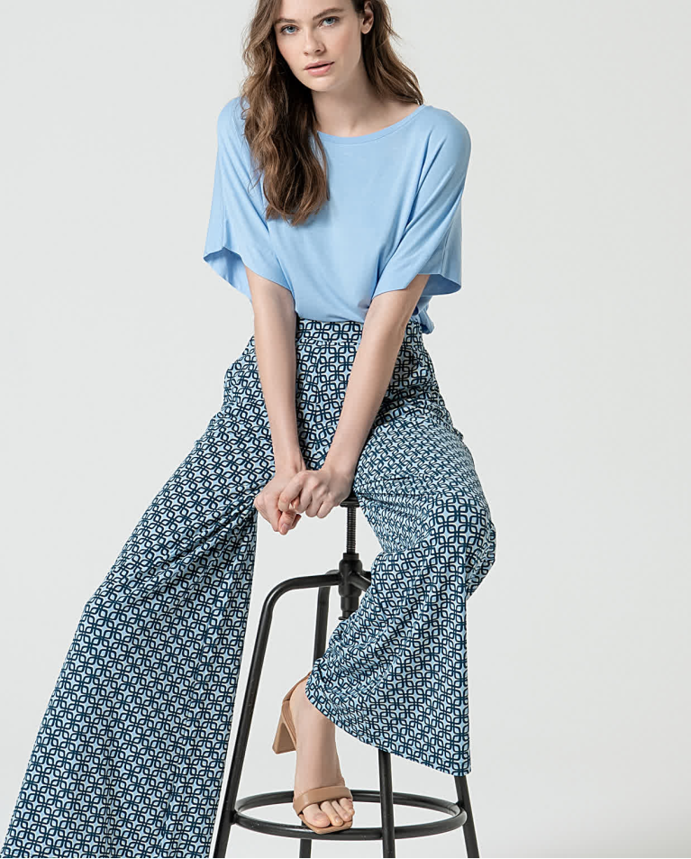 Surkana Camiseta Elástica Bamboo Lisa Azul Celeste