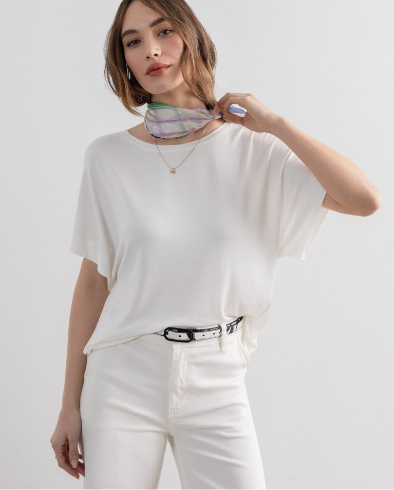 Surkana Camiseta Elástica Bamboo Lisa Blanco