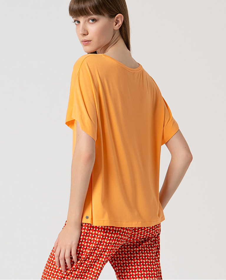 Surkana Camiseta Elástica Bamboo Lisa Mandarina