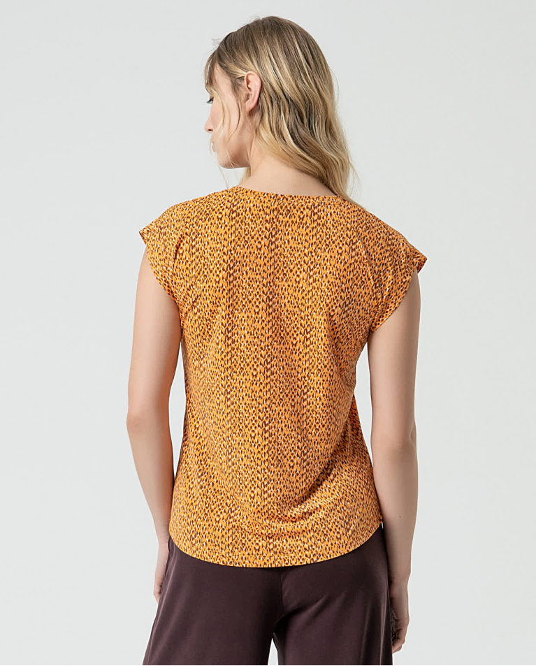 Surkana Camiseta Elástica Escote Pico Amarillo