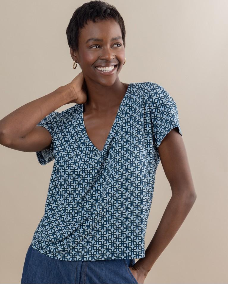 Surkana Camiseta Elástica Estampada Azul