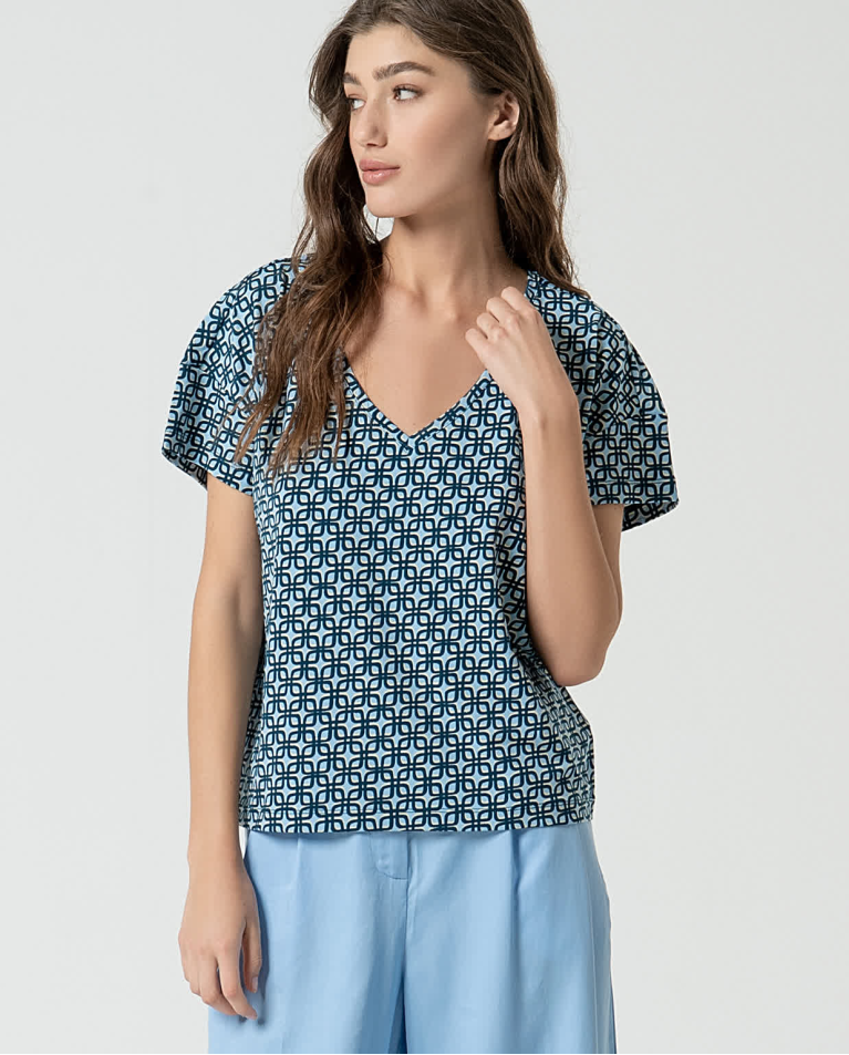 Surkana Camiseta Elástica Estampada Azul