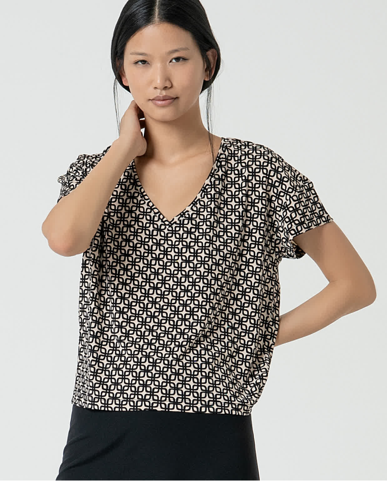 surkana Camiseta elástica estampada Negro