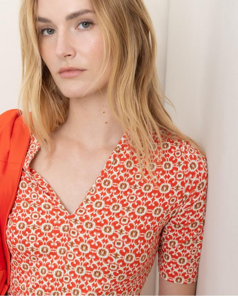 Surkana Camiseta Elástica Estampada Rosa