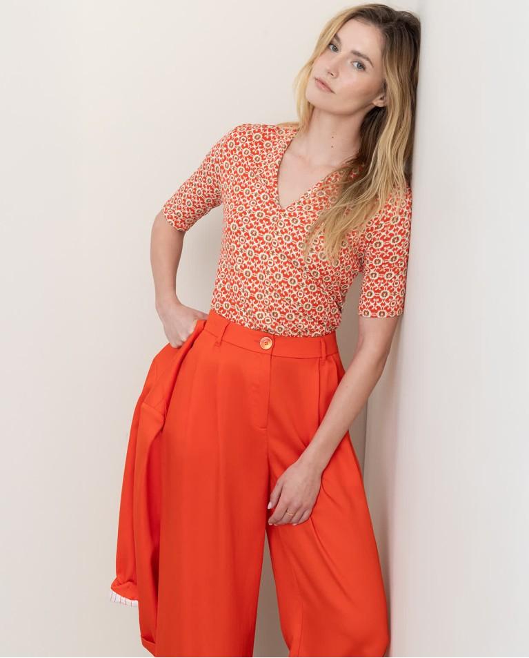 Surkana Camiseta Elástica Estampada Rosa