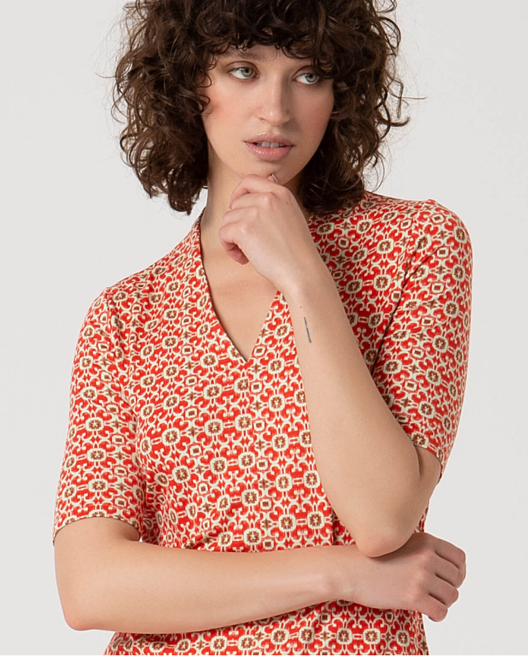 Surkana Camiseta Elástica Estampada Rosa