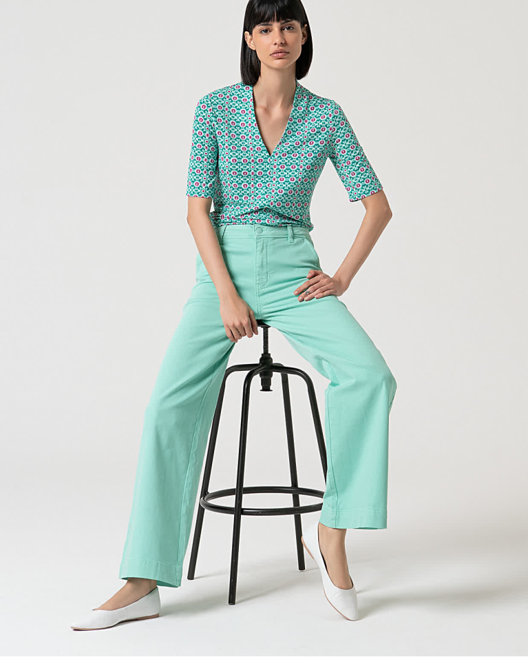 Surkana Camiseta Elástica Estampada Turquesa