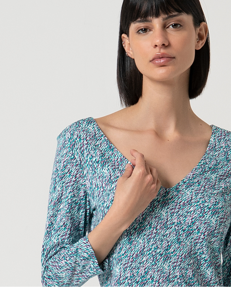 Surkana Camiseta Elástica Estampada Turquesa