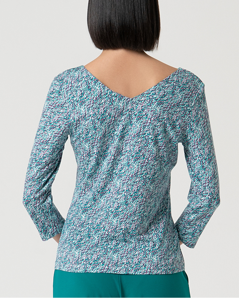 Surkana Camiseta Elástica Estampada Turquesa