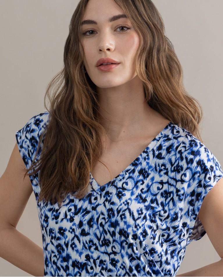 surkana Camiseta elástica viscosa bamboo Azul