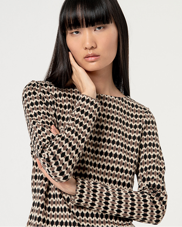 Surkana Camiseta Manga Larga Jacquard Negro