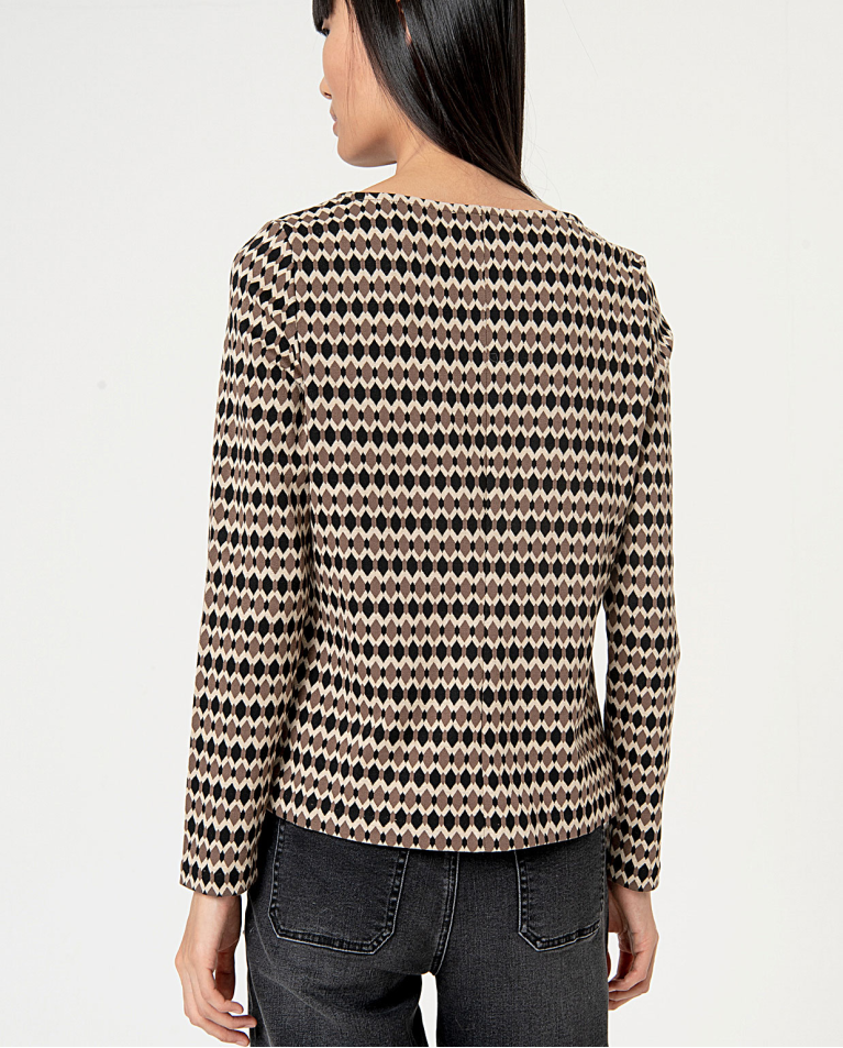 Surkana Camiseta Manga Larga Jacquard Negro