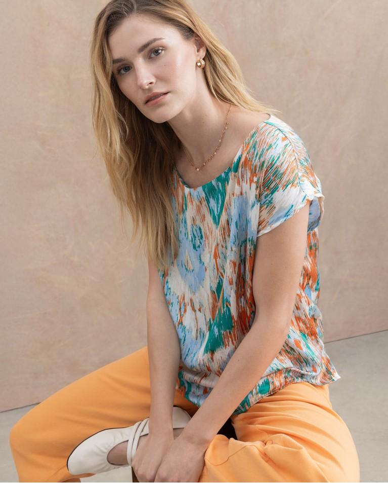 surkana Camiseta satinada estampada Azul