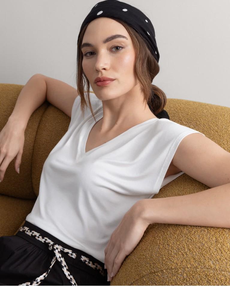 Surkana Camiseta Sin Mangas Bamboo Lisa Blanco