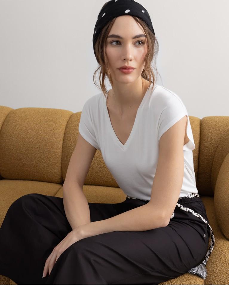 surkana Camiseta sin mangas bamboo lisa Blanco