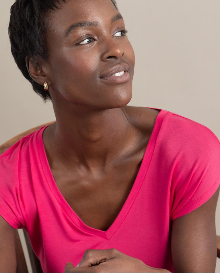 Surkana Camiseta Sin Mangas Bamboo Lisa Fucsia