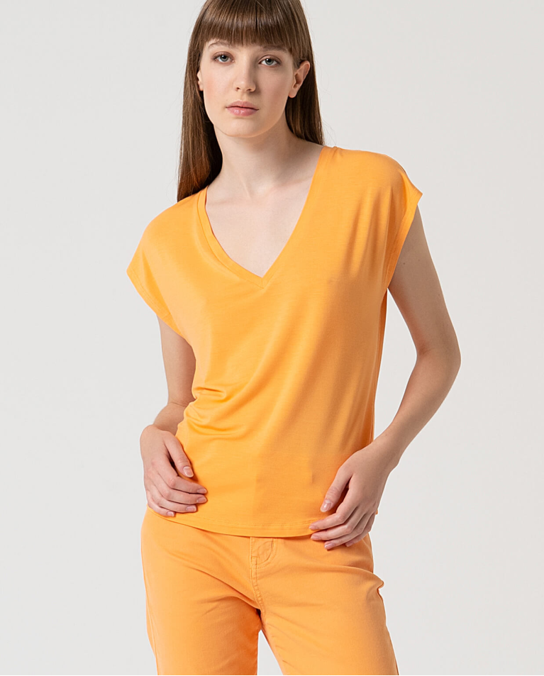 Surkana Camiseta Sin Mangas Bamboo Lisa Mandarina