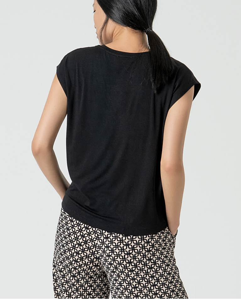 Surkana Camiseta Sin Mangas Bamboo Lisa Negro