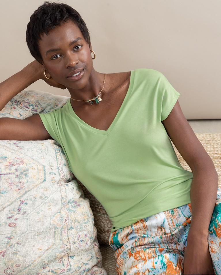 Surkana Camiseta Sin Mangas Bamboo Lisa Verde