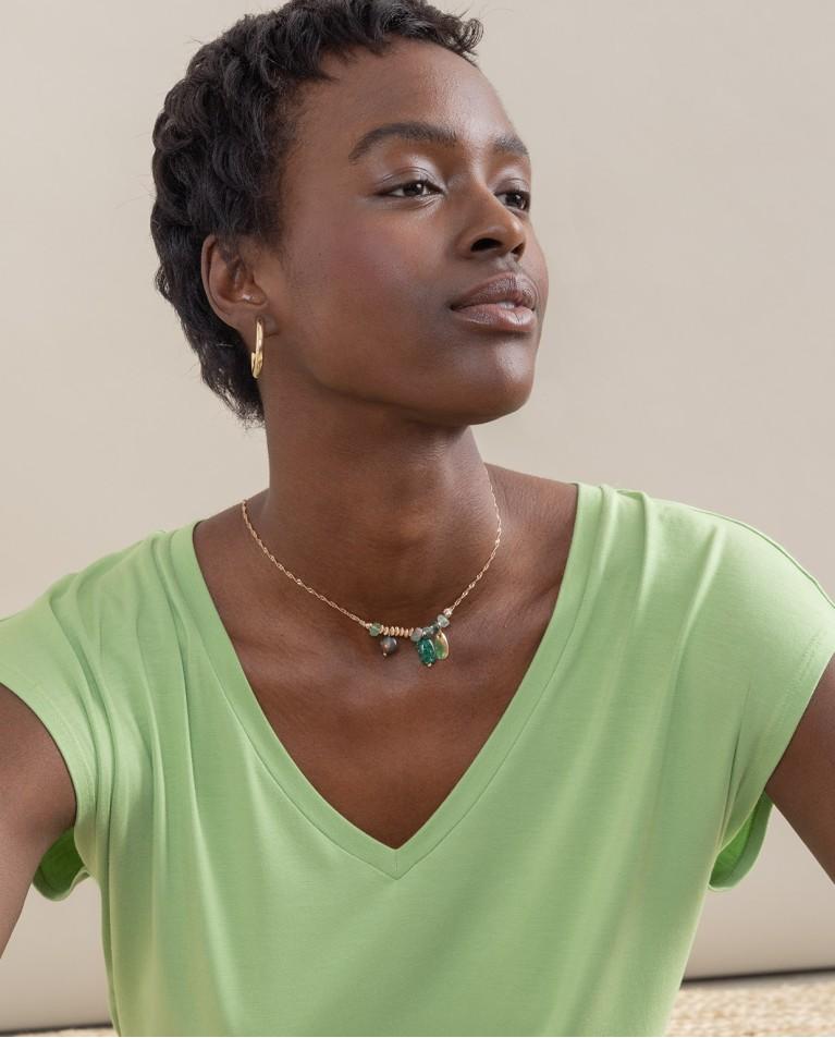 Surkana Camiseta Sin Mangas Bamboo Lisa Verde