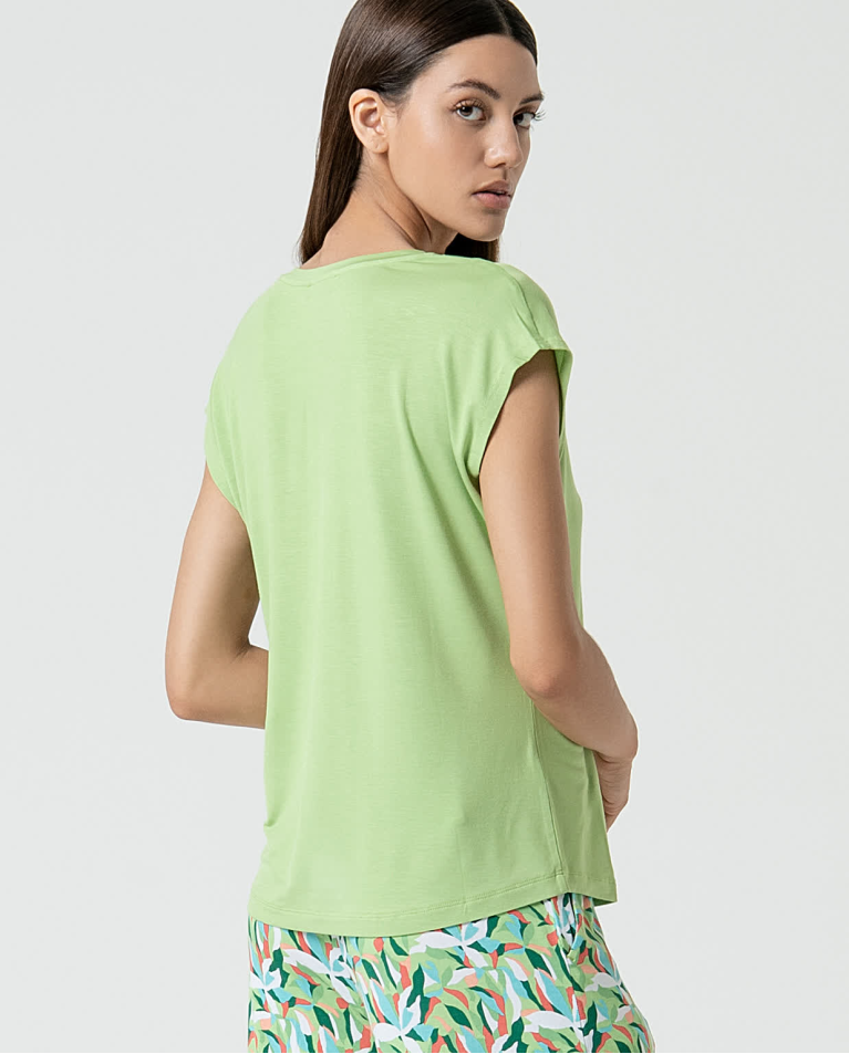 Surkana Camiseta Sin Mangas Bamboo Lisa Verde