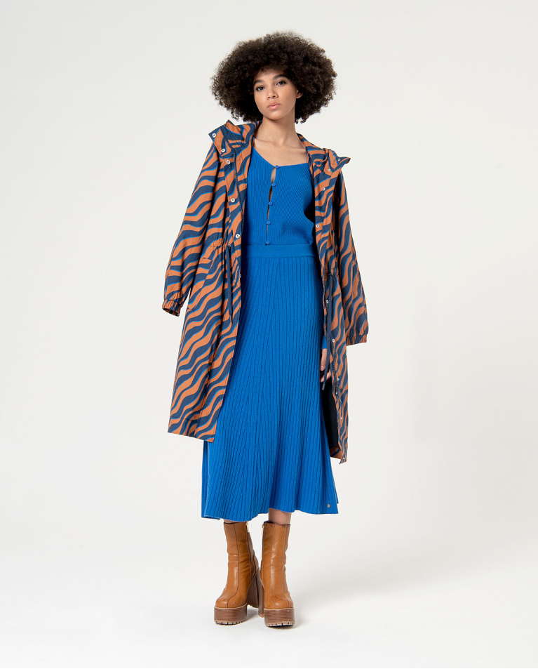 Surkana Cárdigan Corto De Canalé Azul