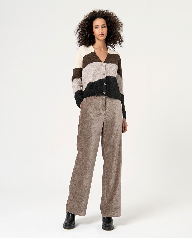 Surkana Cárdigan Corto De Punto Piedra