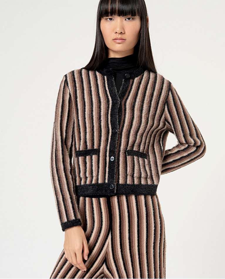 surkana Cárdigan corto efecto cepillado Piel