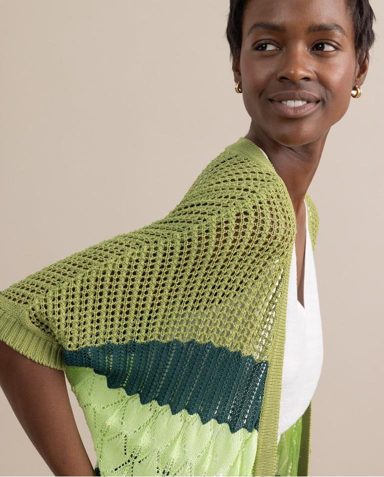 Surkana Cárdigan Largo De Crochet Verde