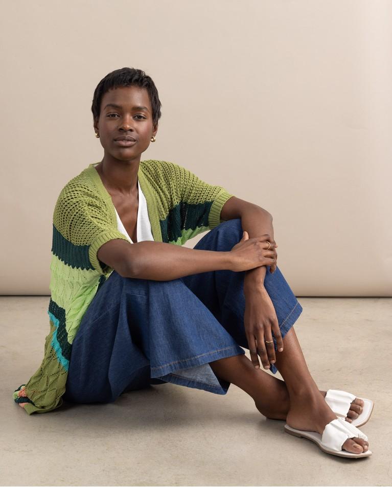 Surkana Cárdigan Largo De Crochet Verde