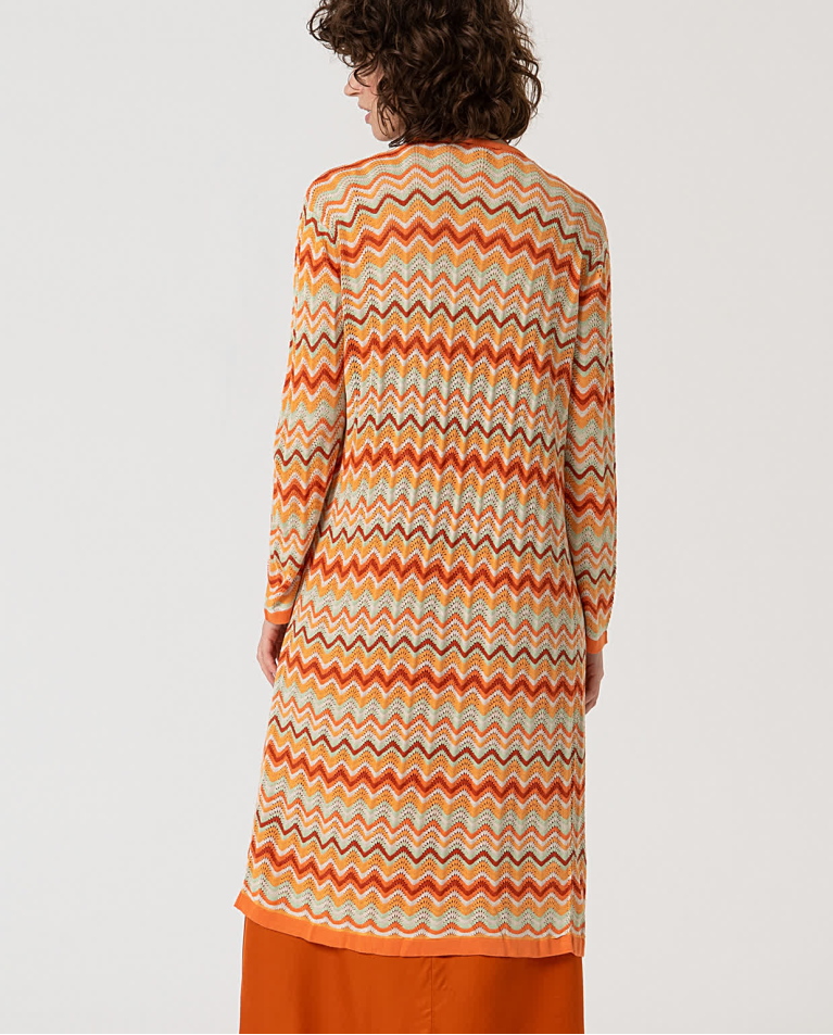 Surkana Cárdigan Largo Tricot Naranja