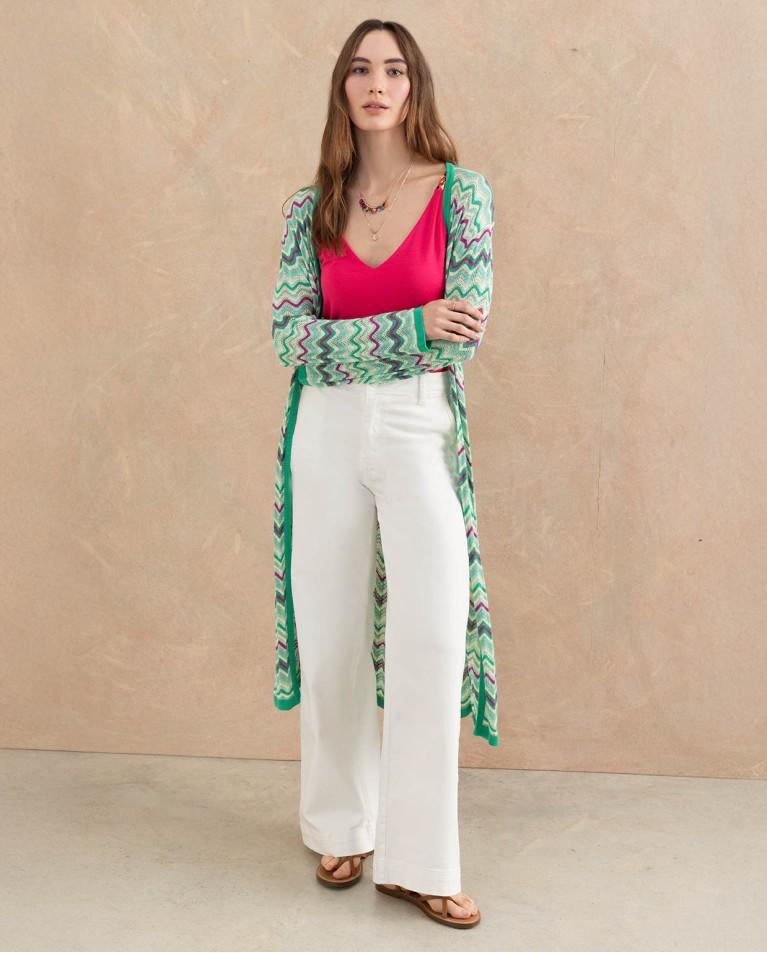 surkana Cárdigan largo tricot Turquesa