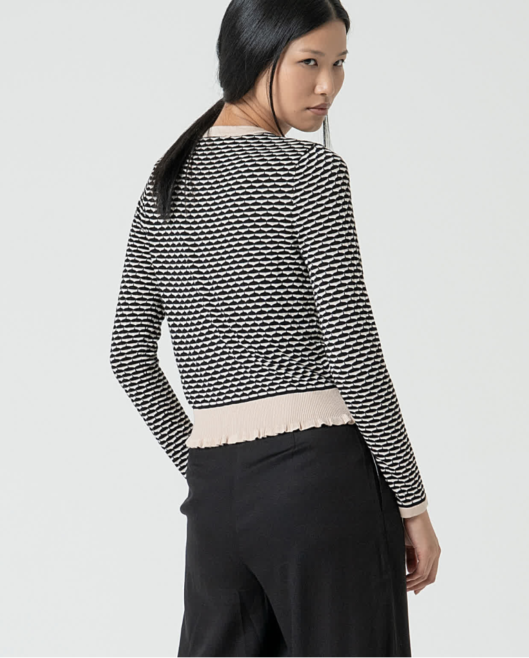 Surkana Cárdigan Manga Larga Estampado Negro