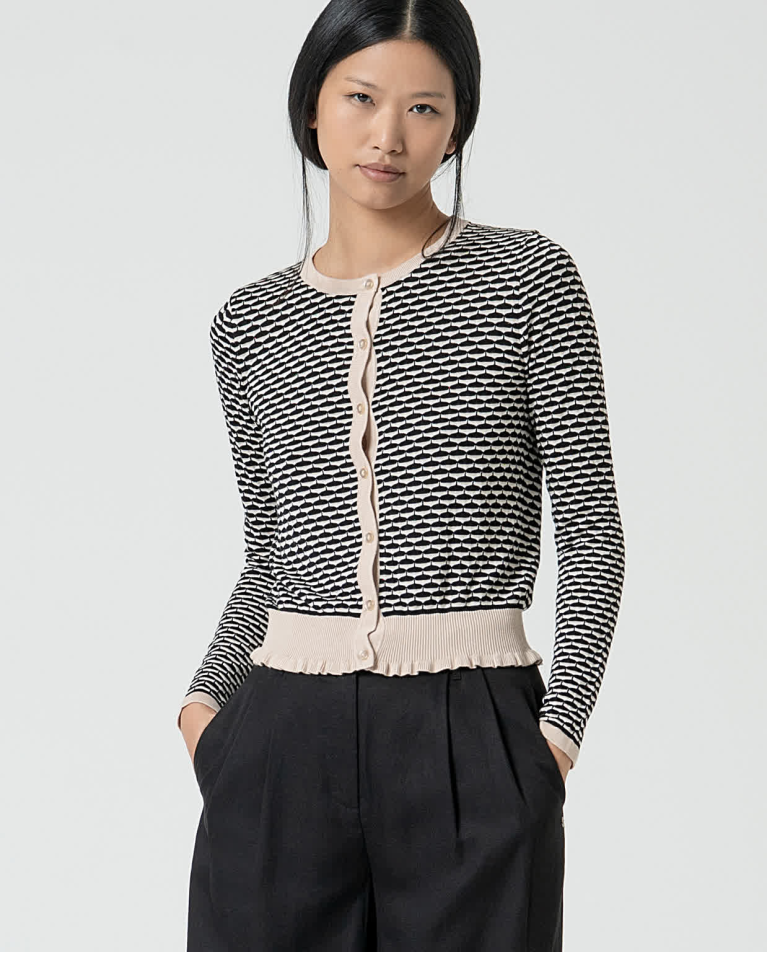 surkana Cárdigan manga larga estampado Negro