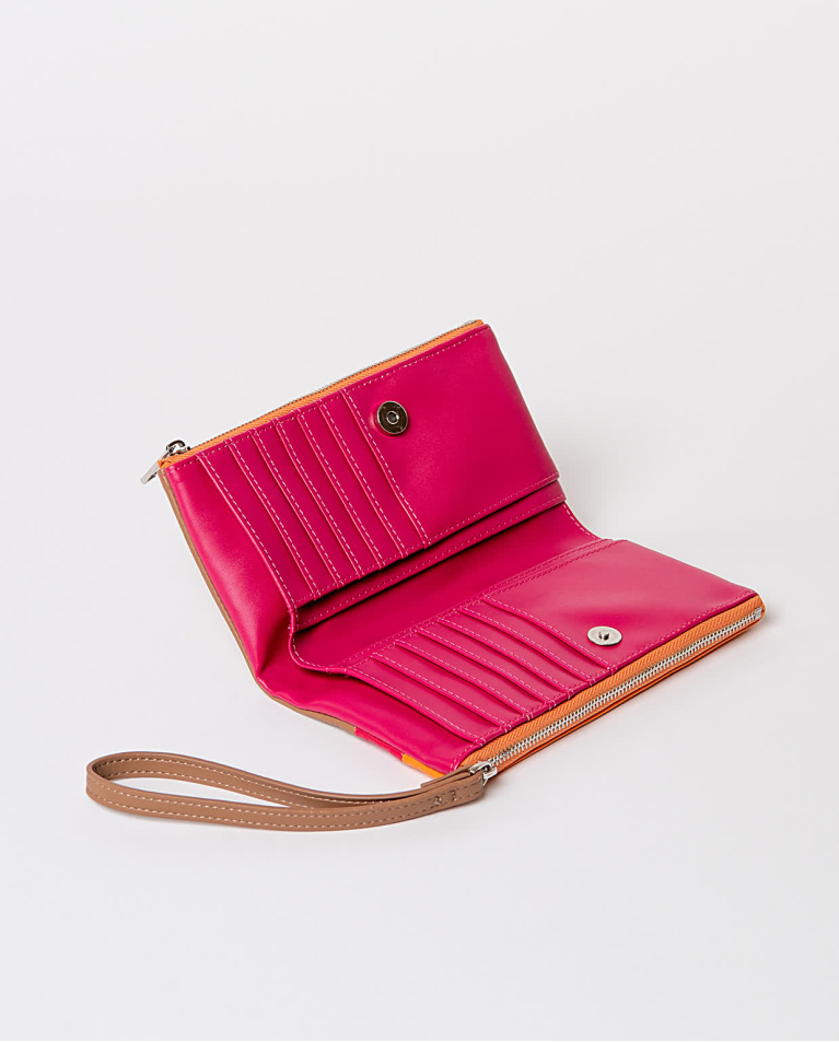 Surkana Cartera Blanda Tricolor Efecto Piel Multi