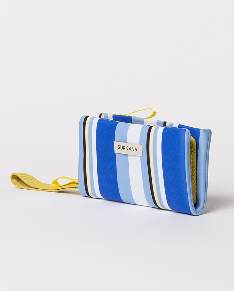 Surkana Cartera Doble De Neopreno Estampado Azul