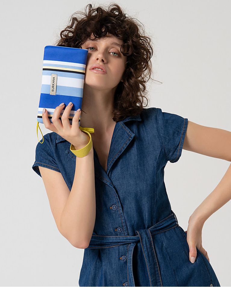 surkana Cartera doble de neopreno estampado Azul