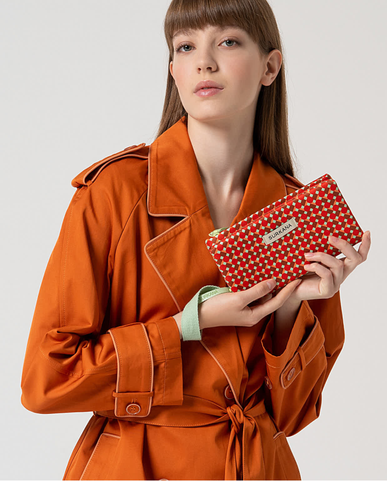 surkana Cartera doble de neopreno estampado Rojo