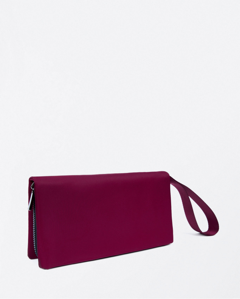Surkana Cartera Doble Grande De Nylon Morado