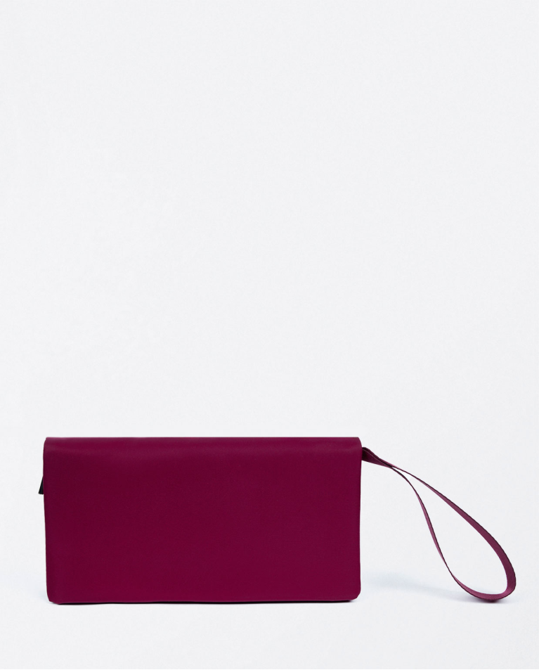 surkana Cartera doble grande de nylon Morado